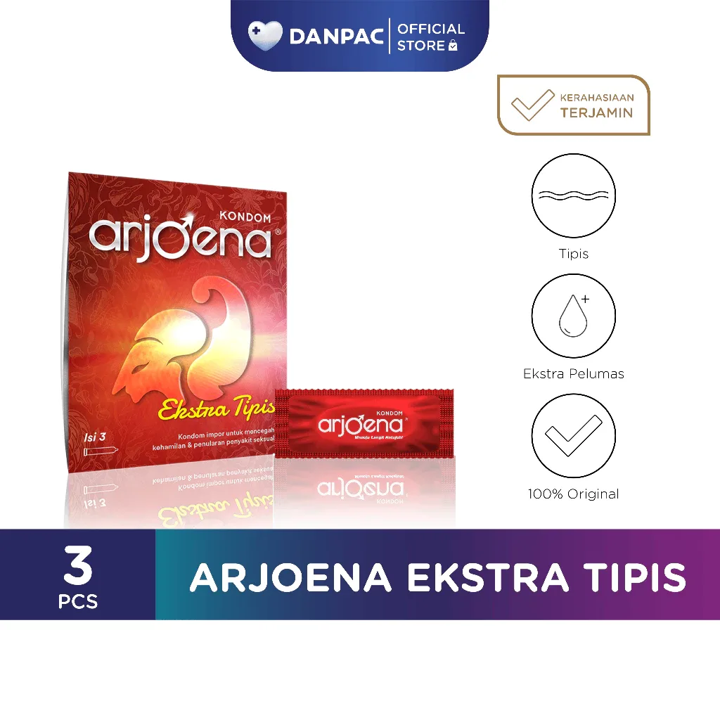 Arjoena Kondom Extra Tipis - 3 Pcs