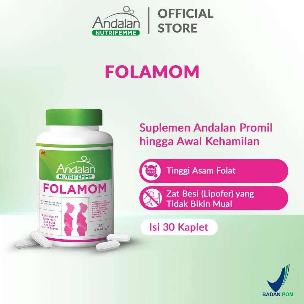 Andalan Nutrifemme Folamom Suplemen Ibu Hamil - 30 Kapsul