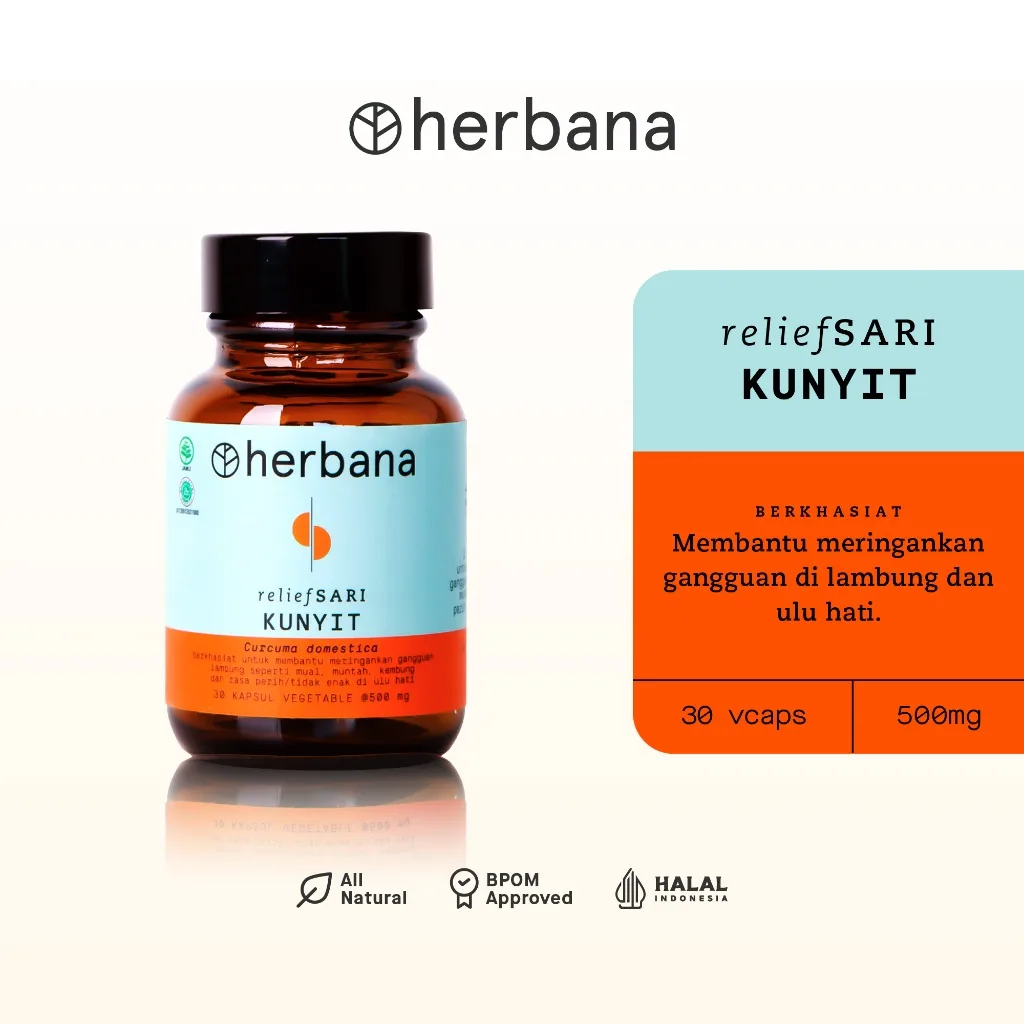Herbana Relief Sari Kunyit - 30 Kapsul