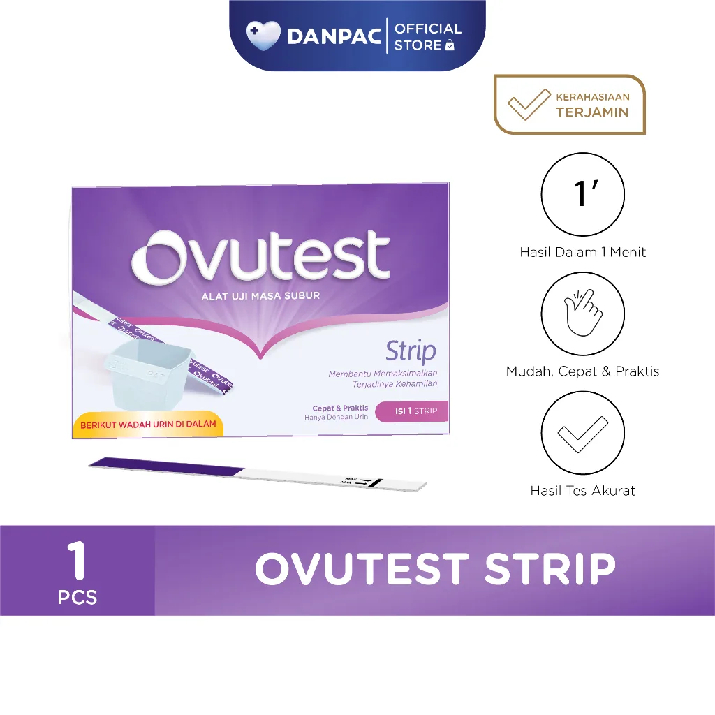 Ovutest Strip Uji Kesuburan - 1 Pcs