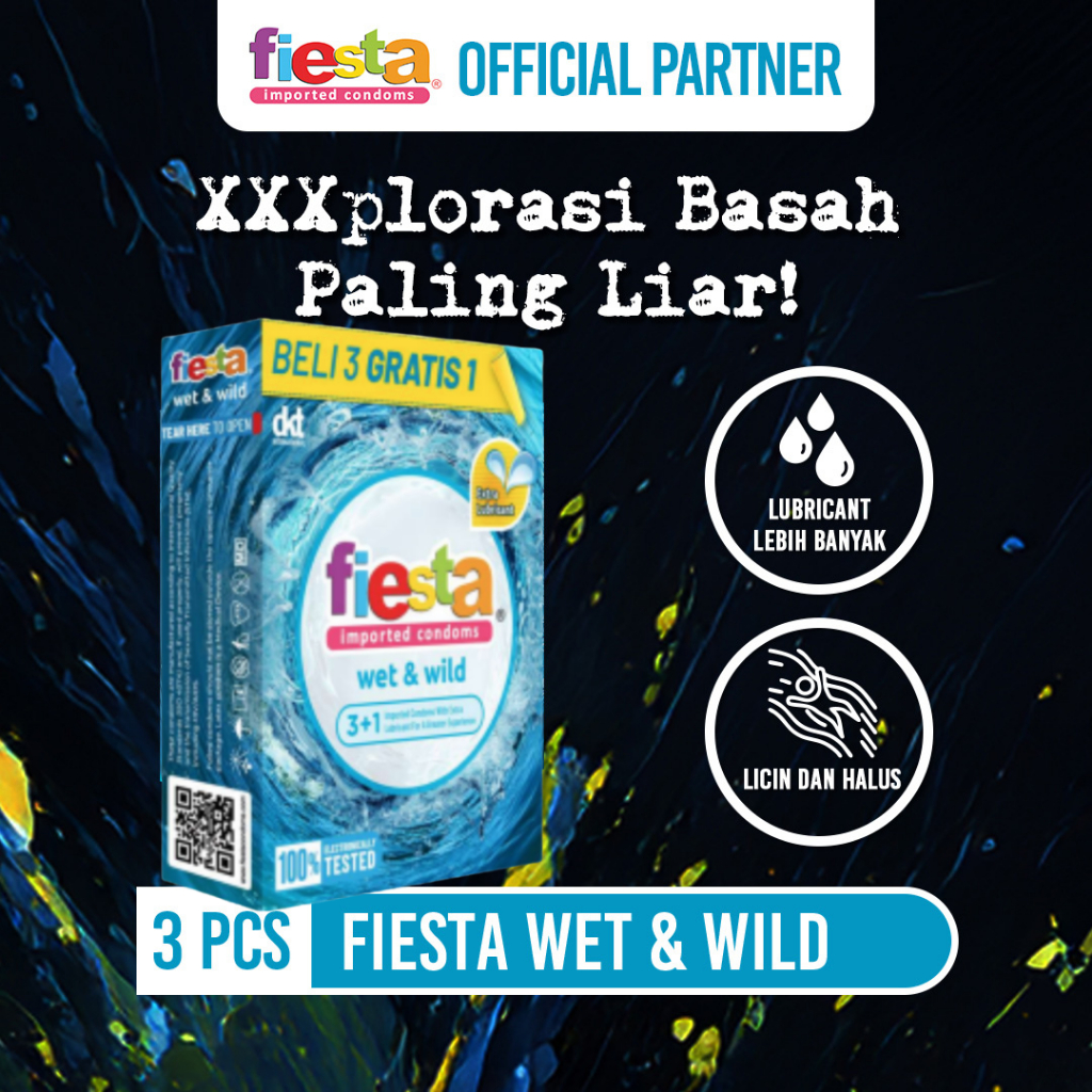 Fiesta Kondom Wet & Wild - 3+1 Pcs