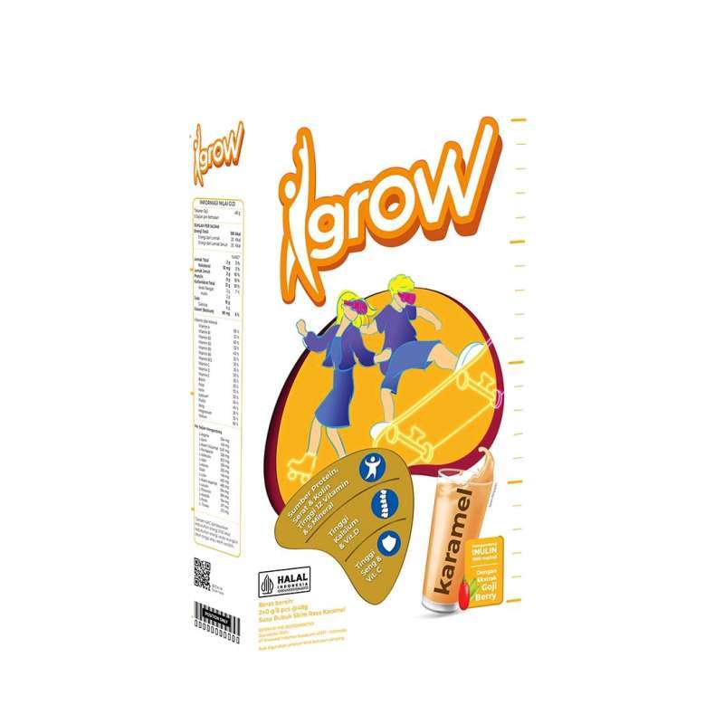 Igrow | Susu Remaja Tinggi Kalsium, dan Protein Rasa Karamel - 235 Gr