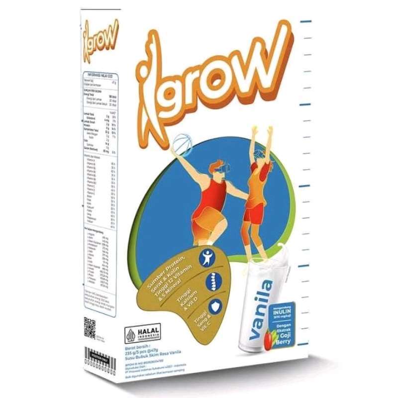 Igrow | Susu Remaja Tinggi Kalsium, dan Protein Rasa Vanila - 235 Gr