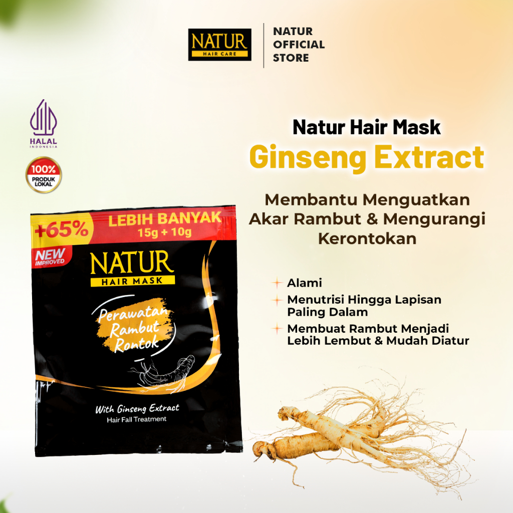 Natur Hair Mask Nutritive Treatment Ginseng Extract - 25 gr