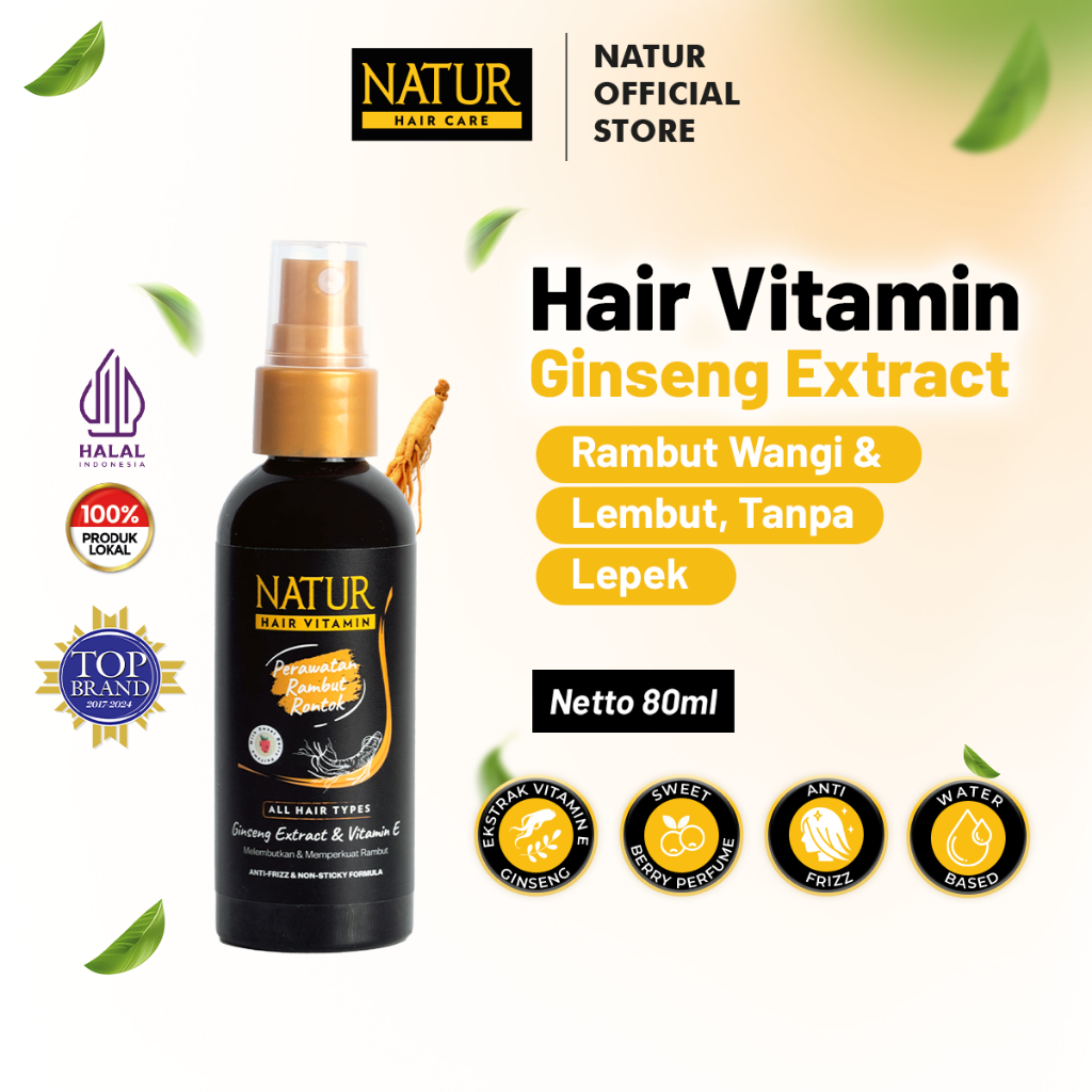 Natur Hair Vitamin Extract Ginseng - 80 mL