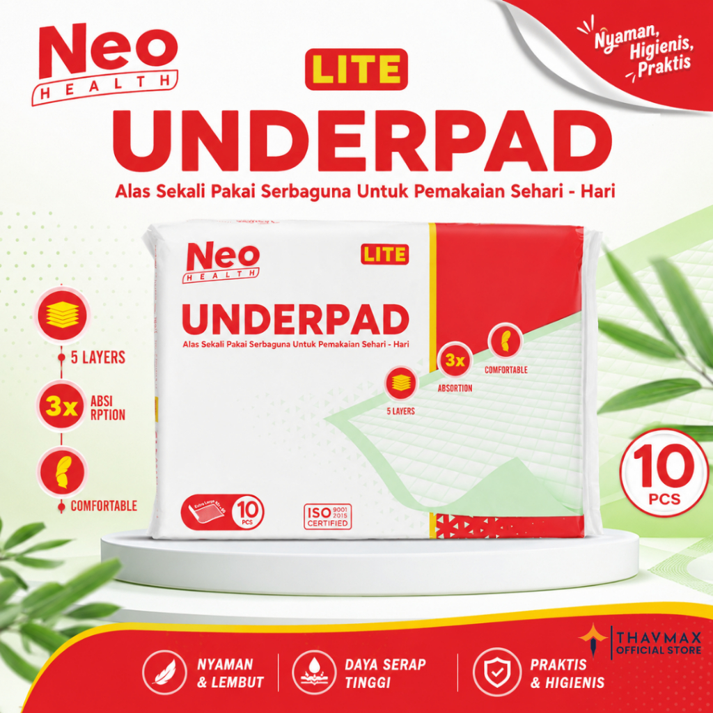 Neo Underpad - XL 60x90cm - Alas Perlak Sekali Pakai 10 Lembar