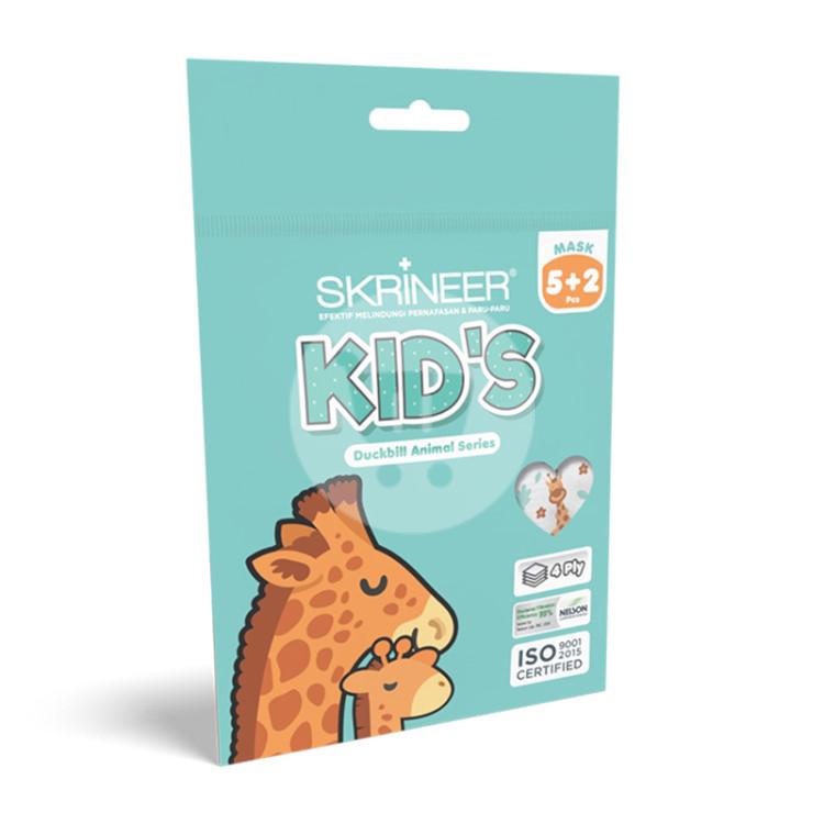 Skrineer Duckbill Masker Anak 4 Ply Animal Series - 5+2 Pcs