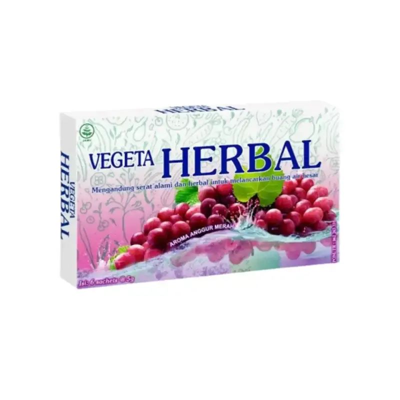 VEGETA Herbal Minuman Serat Rasa Anggur Merah - 6 Sachet