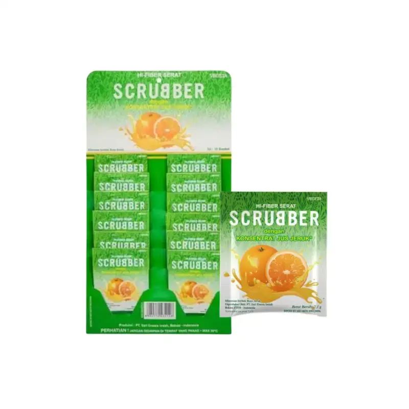 VEGETA SCRUBBER Herbal Minuman Serat Rasa Jeruk - Rencengan - 12 Sachet