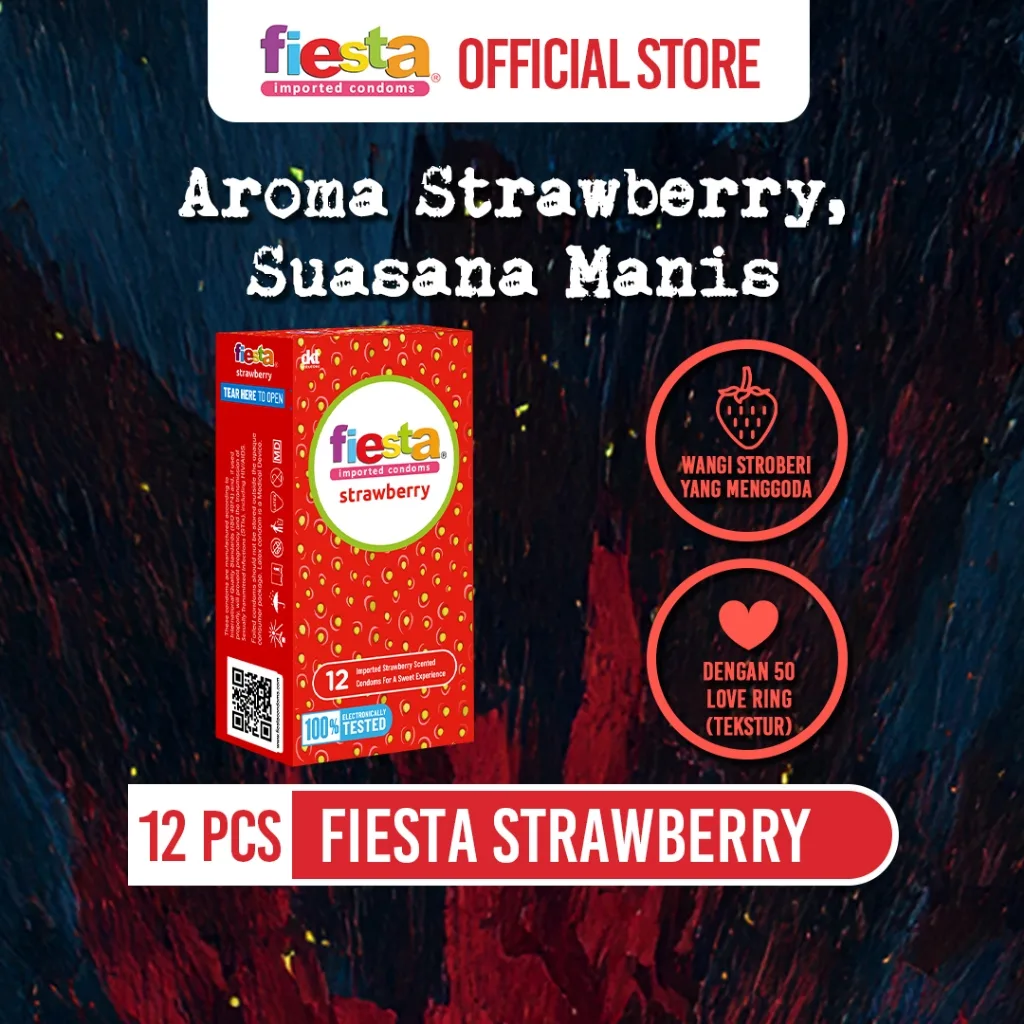 Fiesta Kondom Strawberry - 12 Pcs