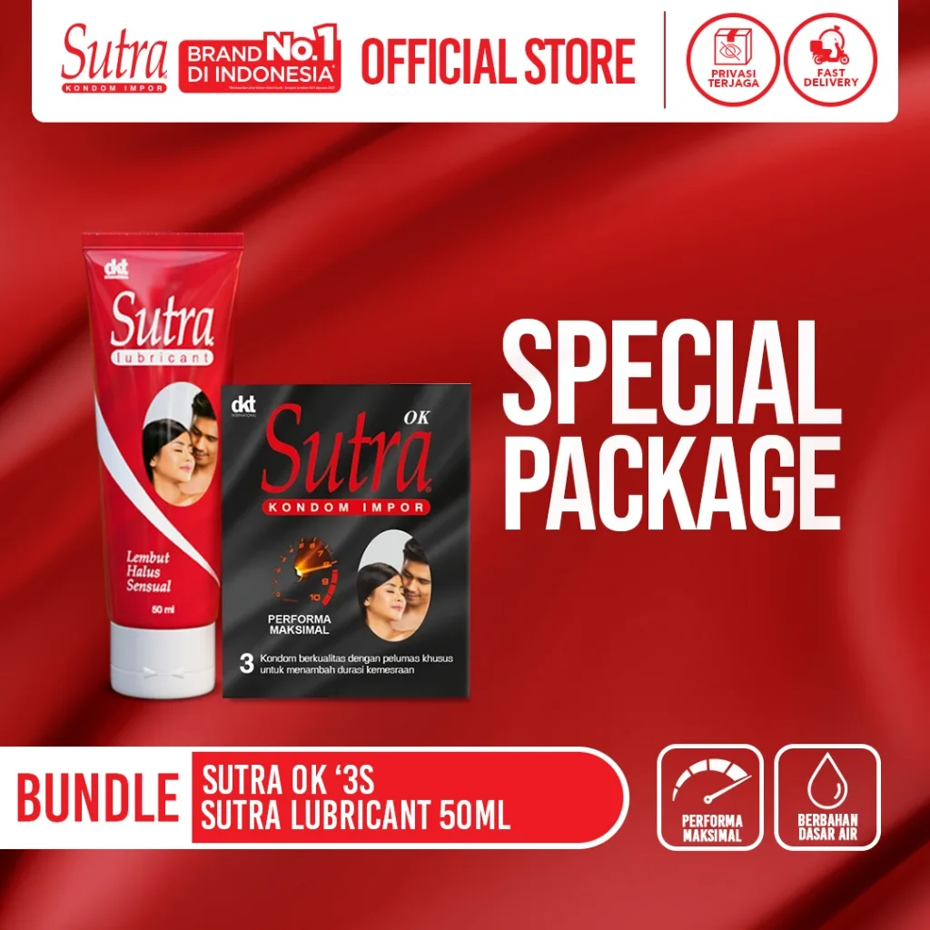 Sutra Kondom Ok - 3 Pcs + Sutra Lubricant - 50 mL
