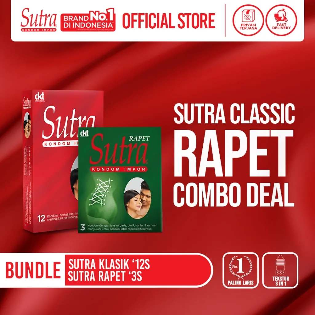 Sutra Kondom Classic - 12 Pcs + Sutra Kondom Rapet - 3 Pcs