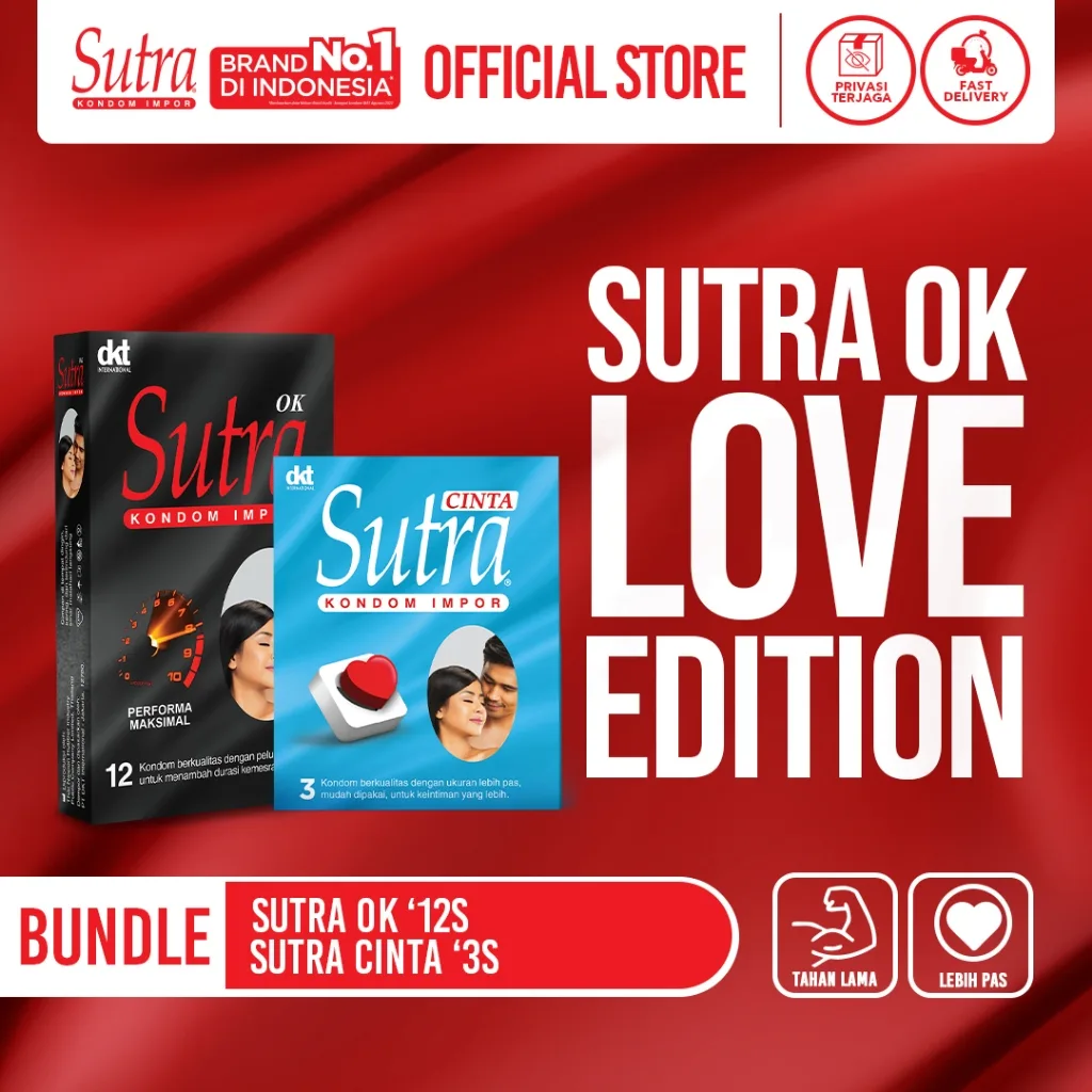 Sutra Kondom Ok - 12 Pcs + Sutra Kondom Cinta - 3 Pcs