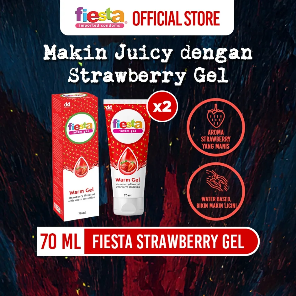 Fiesta Lubricant Gel Warm Strawberry - 70 mL × 2