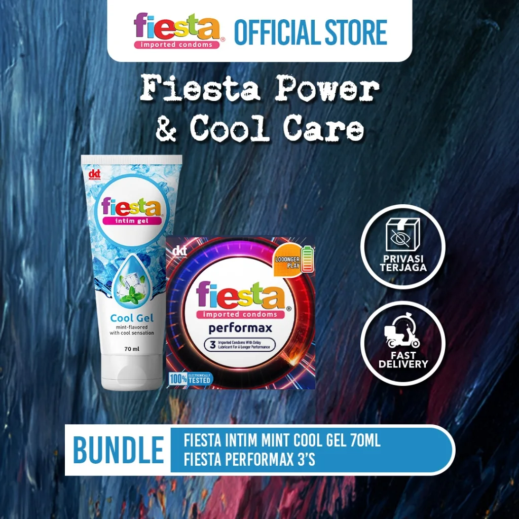 Fiesta Kondom Performax - 3 Pcs + Fiesta Lubricant Gel Cool - 70 mL