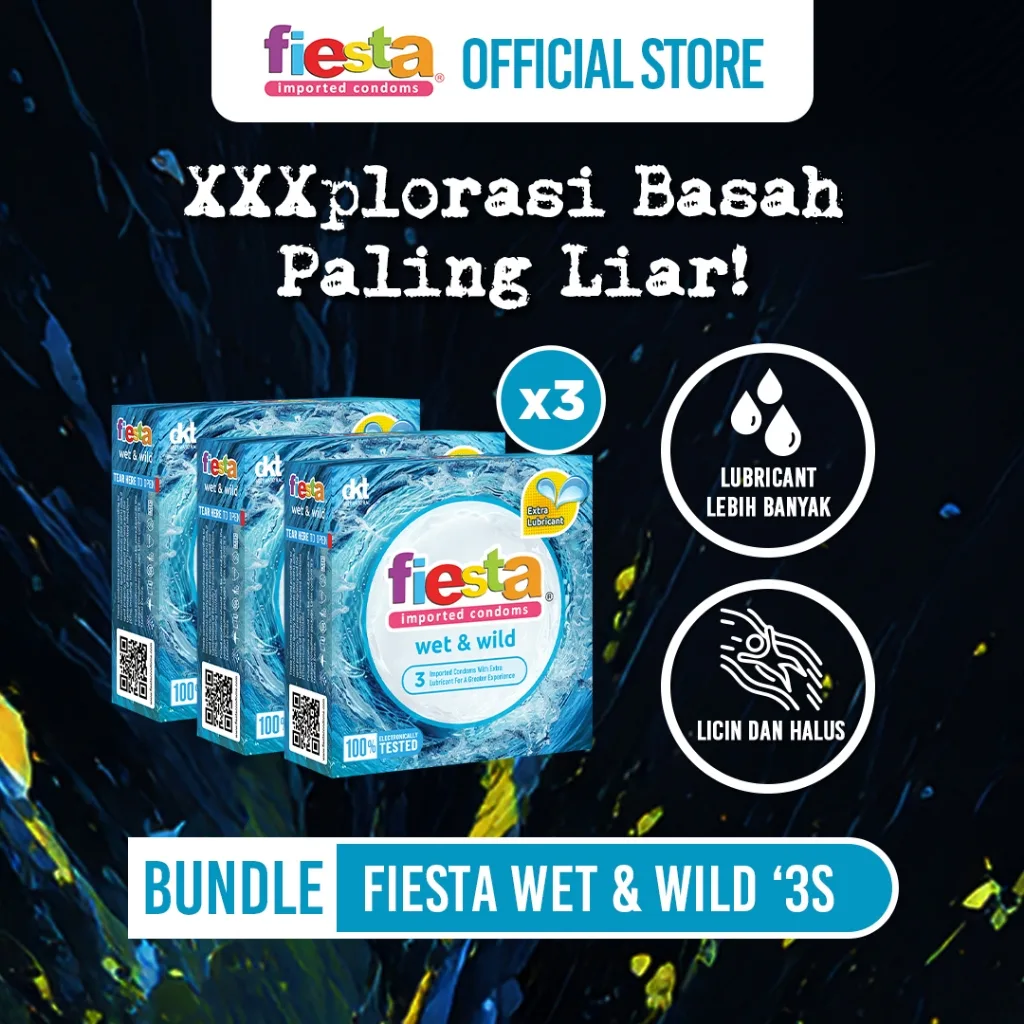 Fiesta Kondom Wet & Wild - 3+1 Pcs × 3
