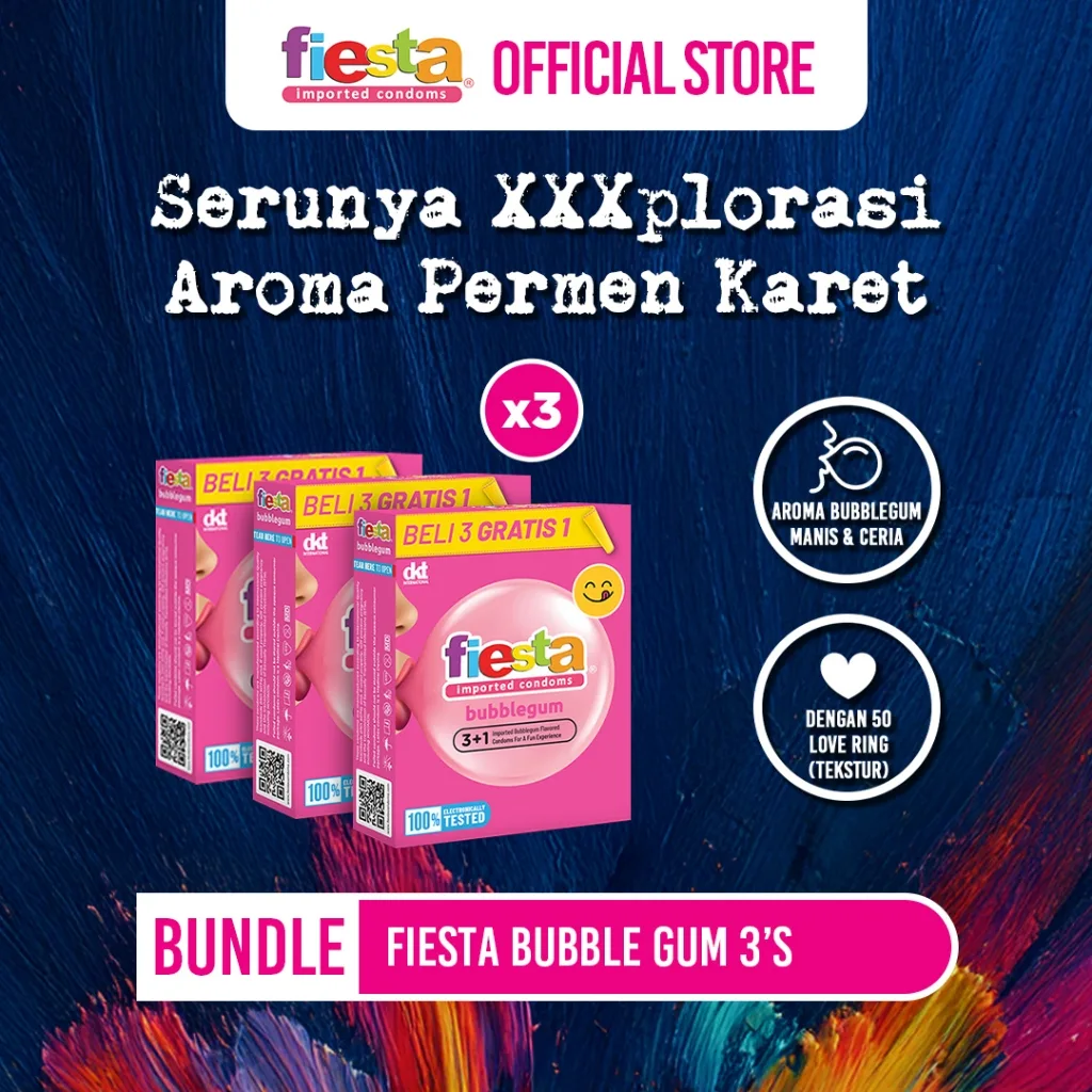 Fiesta Kondom Bubble Gum - 3 Pcs × 3