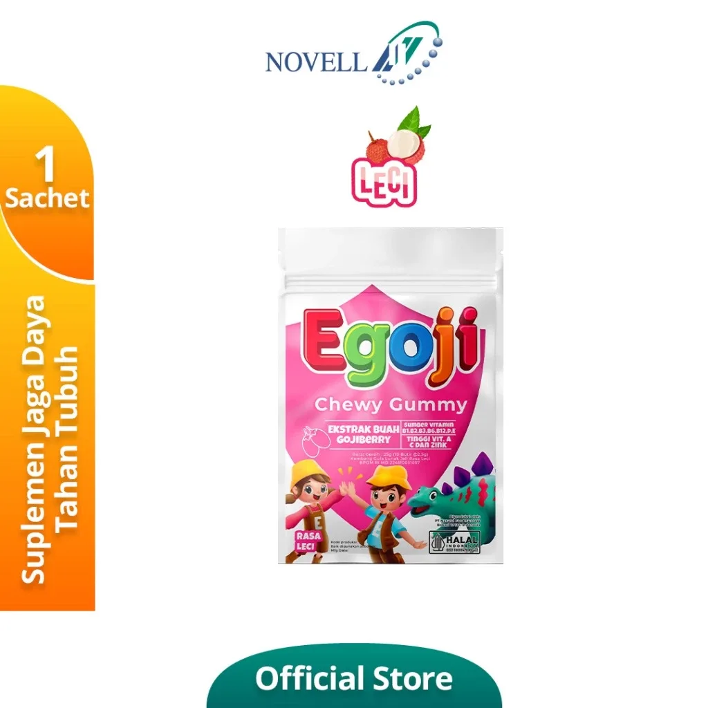 Egoji Chewy Gummy Leci - 10 Butir
