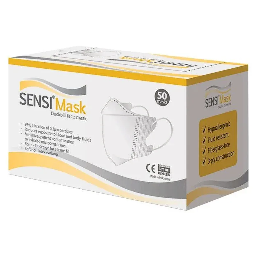 Sensi Masker Duckbill 4 Ply Earloop Putih - 50 Pcs