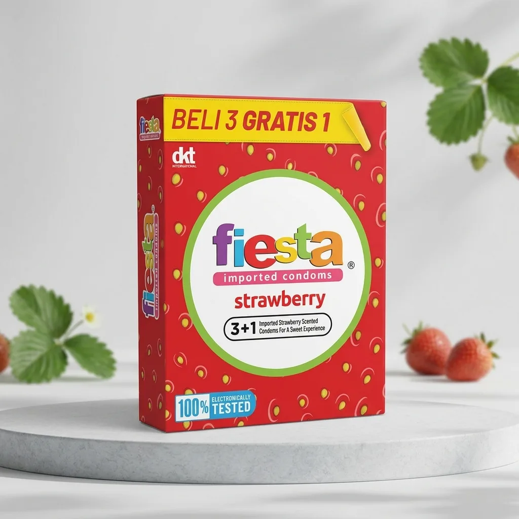 Fiesta Kondom Strawberry - 3+1