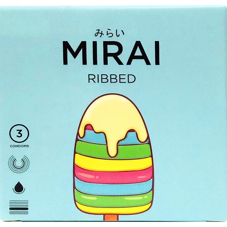 Mirai Kondom Ribbed - 3 Pcs